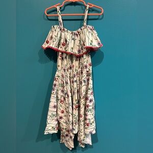 Springy Floral Ruffle Kids Dress with Lace Detail Cottagecore BCBGirl